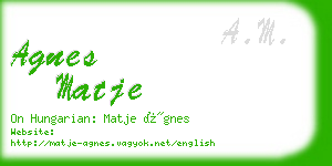 agnes matje business card